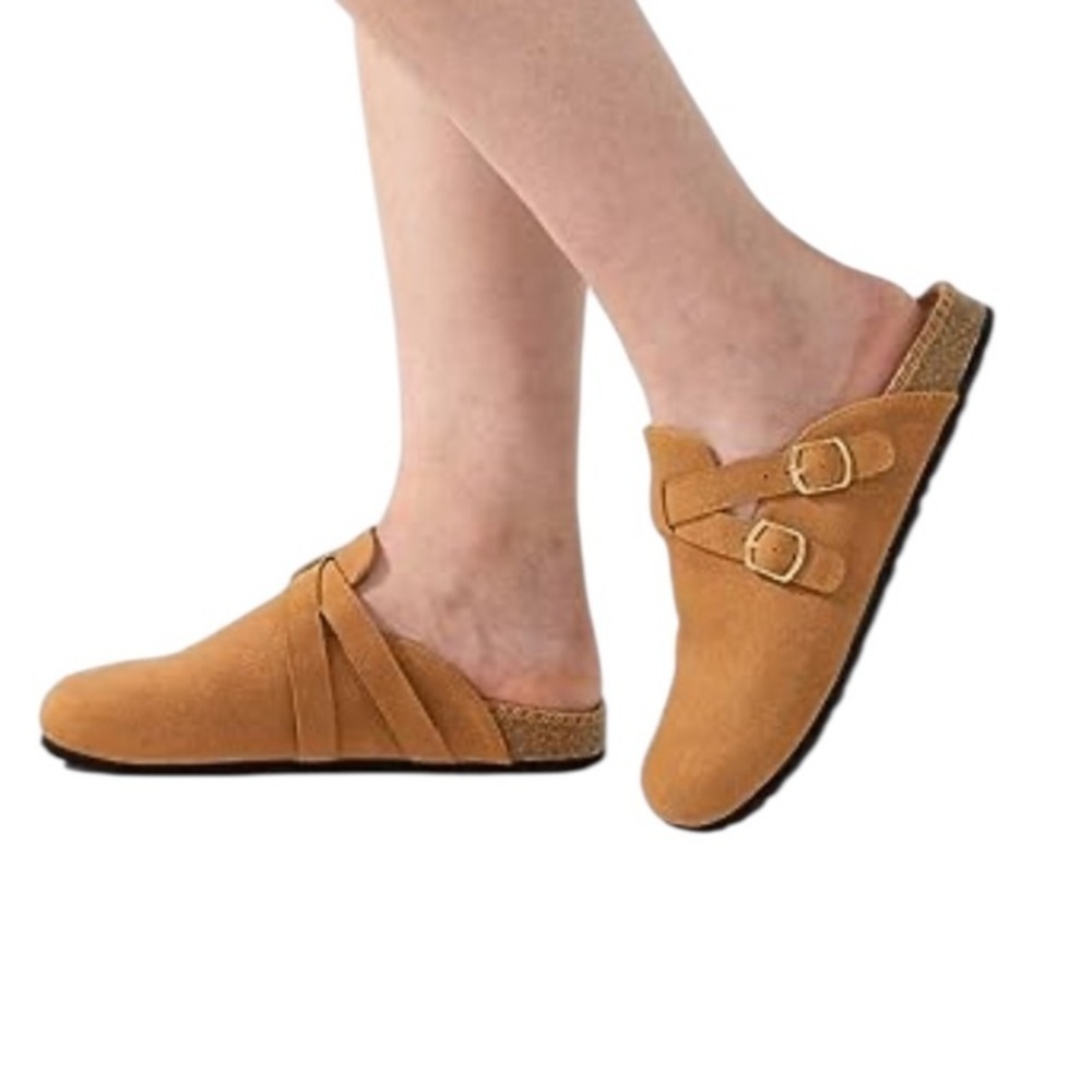 BOASY SUPPLY COMPANY Tampa Cork Suede Clog Padded Comfort Footbed Mink Brown NEW - Picture 2 of 11
